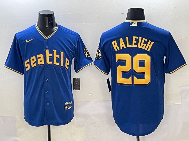 Men Seattle Mariners #29 Raleigh Blue City Edition 2025 Nike MLB Jersey style 1